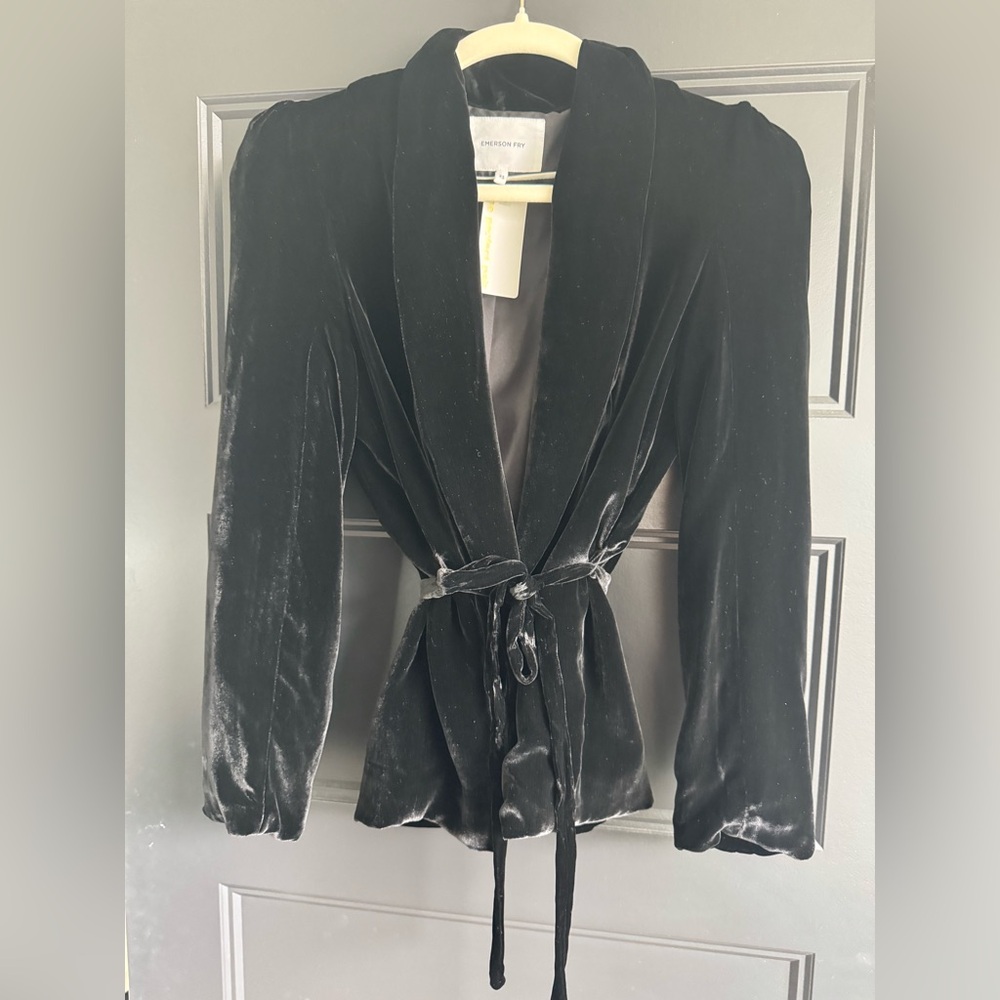 Emerson Fry Black Silk Velvet Paris Jacket